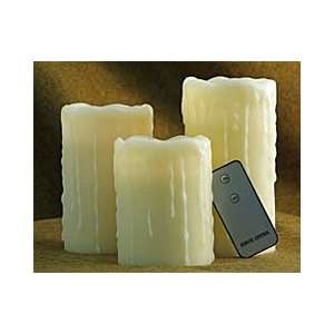  Set of 3 Remote Control Flameless Candles 3.25 x 4.5, 5.5 