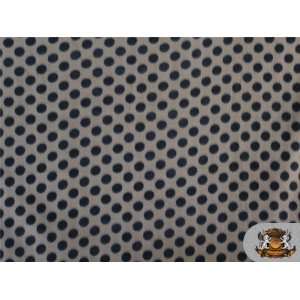  Fleece Printed *Black Dots Coffee Back* / Fabric By the 