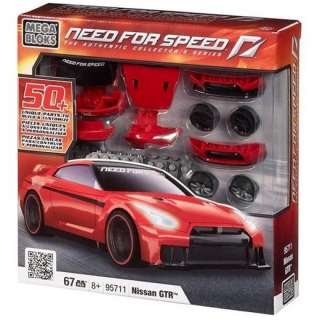 Mega Bloks Need For Speed Red Nissan GTR Car Building Kit Custom Pack 