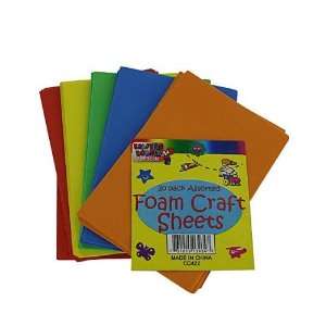  24 Packs of 20 Assorted Foam Craft Sheets