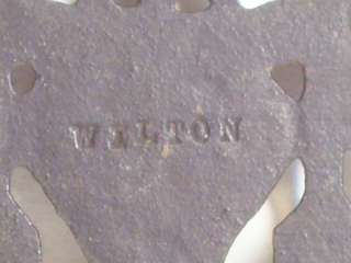 Vintage Marked Wilton Black Cast Iron Trivet Heart Broom Hand Painted 