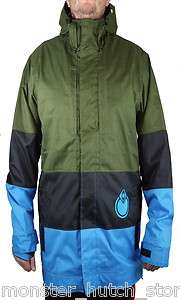 NEW W/ TAGS 2012 Nomis ERA Snowboard Jacket FLAX/BLACK/BLUE LRG LT XL 