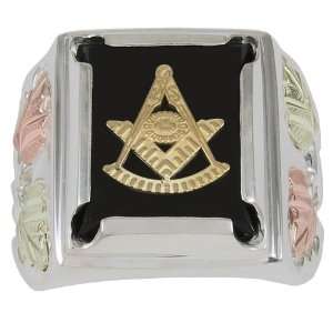    Past Grand Master Onyx Sterling Silver Masonic Ring Jewelry