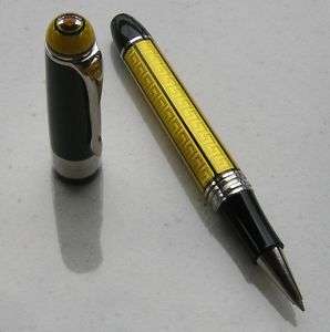 Michel Perchin GREEK KEY Yellow Roller Pen 15/15 NEW  