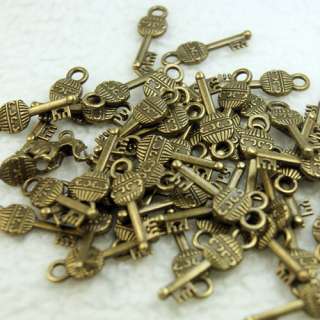 Stylish Bronze Key Pendant Charms Findings  10PCS  