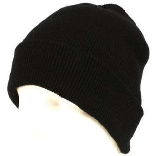 Wiinter Thinsulate Knit Ski Beanie Skull Hat 2ply Black  