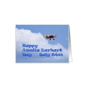  July 24th Birthday ~ Amelia Earhart Day Card Health 