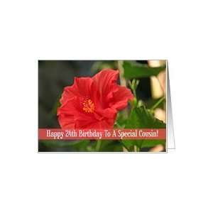  Red Floral 24th Birthday Card For Cousin Card Health 