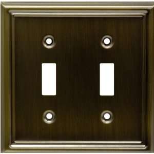   Antique Brass Metallic Double Switch Wall Plate