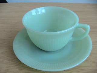 Fire King jadeite Jane Ray cup and sauce Anchor Hocking  