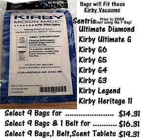 Genuine Kirby Micron Magic Vacuum Bags Sentria Ultimate G Diamond G6 