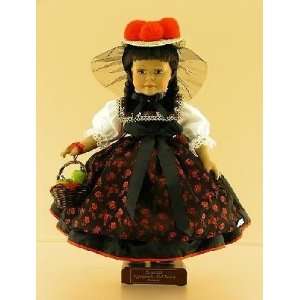    Black Forest Girl with Roses German Porcelain Doll