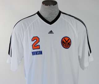 Adidas NBA New York Knicks Robinson #2 White Short Sleeve Shooting 