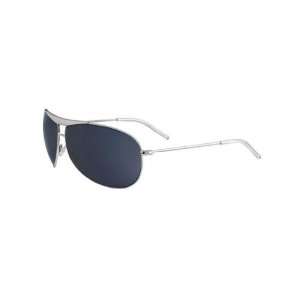 Giorgio Armani 134 Large Silver Frame/Avio Blue Lens Metal Sunglasses 