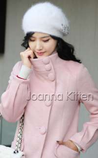 Nwt fashion korean womens long trench coat button jacket woolen 4color 