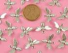 ANT SILVER SMALL DETAILED BEE CHARM/DROPS   4 PC(s)