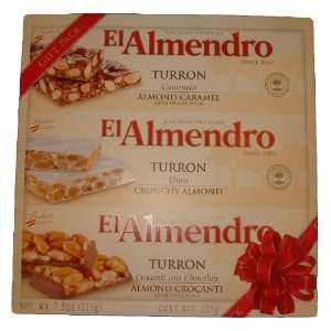 El Almendro Turron Almond Candy 3 Variety Gift Pack 7.5 oz Box  