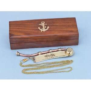  Brass/Copper Bosun Whistle 6 w/Box   Key Chains 