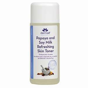 derma e Papaya & Soy Milk Refreshing Skin Toner 6 oz (4 pack)