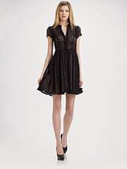  BCBGMAXAZRIA Floral Eyelet Dress