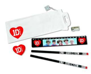 1D One Direction Stationary Set Pencil Case Ruler Rubber 100% Official 