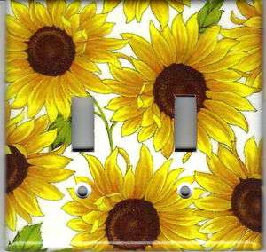 SUNFLOWERS #3 DOUBLE LIGHT SWITCH PLATE  