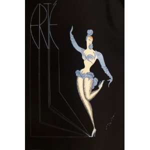 Dancer in Blue by Erte. size 20 inches width by 30 inches height. Art 