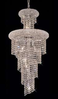   Foyer Crystal Chandelier Light Fixture 36 Height 10 Lts Chrome  