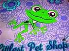   The Littlest Pet Shop Purple Cartoon Fabric BTY Frog Cat Horse Monkey