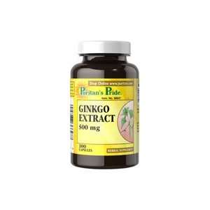  Ginkgo Extract 500mg 500 mg 100 Capsules Health 