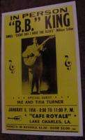 BB B.B. KING VINTAGE 1956 1950S BLUES guitar CONCERT POSTER tina 