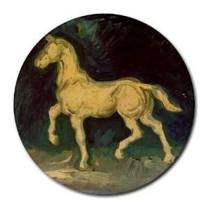   of a Horse By Vincent Van Gogh Round Mouse Pad