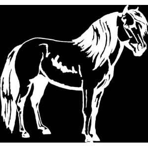 Miniature Horse White Decal   Outdoor Safe