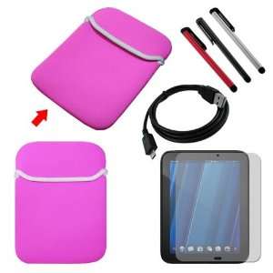  Premuim Pink/Silver Trim Sleeve Case+HP Touch Pad Tablet 