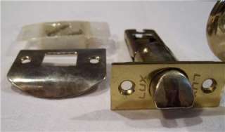 Vintage Austrian Lead Crystal Brass Passage Doorknob Set  