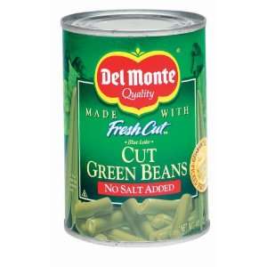 Del Monte No Salt Added Cut Green Beans 14.5 oz  Grocery 