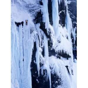  Man Ice Climbing Rammstein, Baejargil, Iceland Premium 