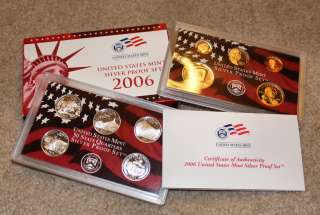 2006 United States Mint Annual 10 Coin SILVER Proof Set with Box & COA 