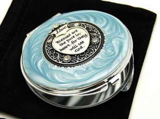   ARE THE PURE IN HEART Christian Compact Makeup Mirror BLU  