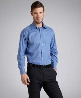Alara blue cotton spread collar dress shirt  
