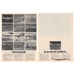  1977 Boeing 747 Jet 12 Airlines USAF Photo 2 Page Print Ad 