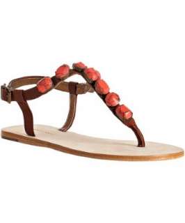 Cynthia Vincent coral stone Jewel thong flat sandals   up to 
