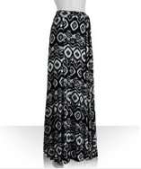 Wyatt black ikat print jersey maxi skirt style# 316768501