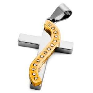   Silver Gold Stainless Steel Cross S Shape Necklace Pendants Jewelry
