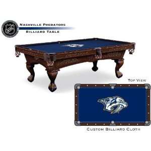  Nashville Predators Logo Pool Table with Elmhurst Legs and 