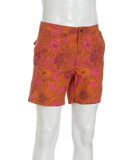 Onia pink and orange liberty of london print Calder swim trunks