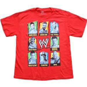  WWE NINE BOXES   WWE WRESTLING T SHIRT   SIZE KIDS SMALL 