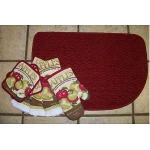  Red Slice 18 x 27 inch Kitchen rug with Matching Apple 