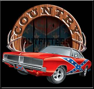 Country Outfitters Rebel Flag Dixie Car T Shirt KIDS  