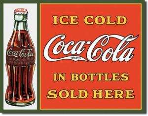 Coke Coca Cola Sold Here Bottles Vintage Metal Tin Sign  
